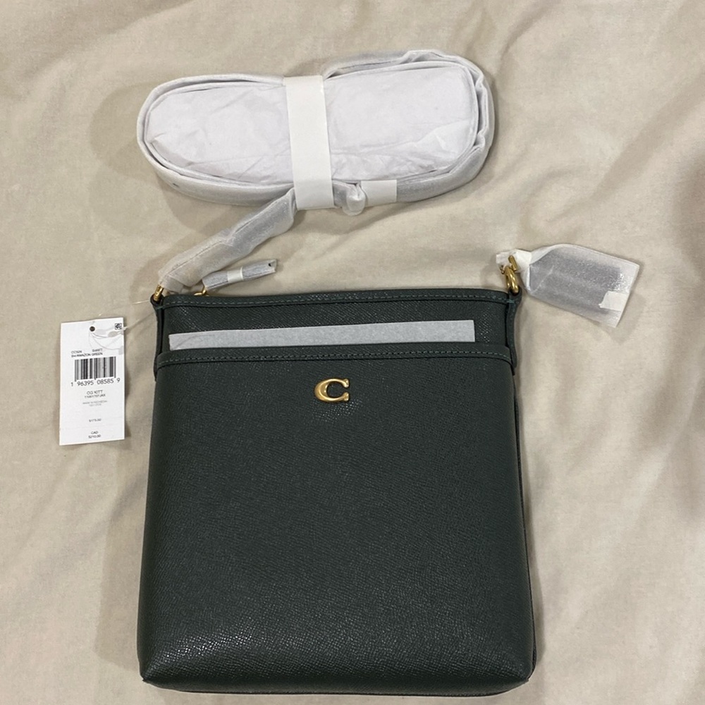 NWT Coach Kitt crossbody in dark green.